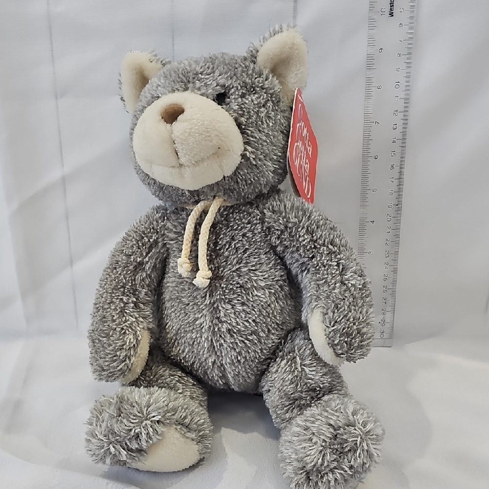 Gund Vintage Collectible Stringer Cat 1129 Gray and Cream Cat NWT